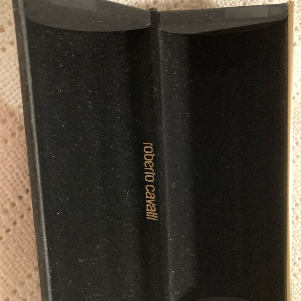 Black velvet with gold trim Robert Cavalli sunglass case never used